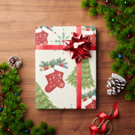 Julgran, Strumpa & Snöflinga Presentationspapper Presentpapper
