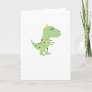 Julgran T Rex Dinosaur Roligt Present Kort