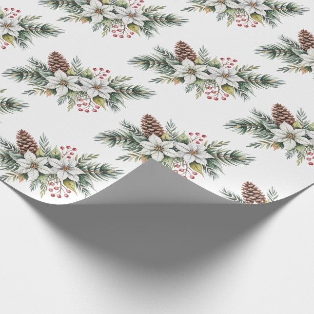 Julgran Tallkottar Grenar blommor järnek bär Presentpapper (Hörn)