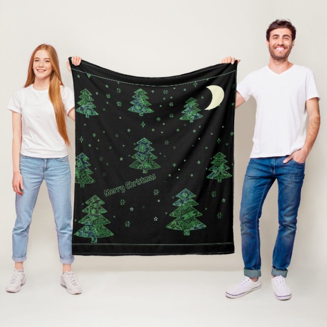 Julgran teckning, kant, effekt fleecefilt (På plats)