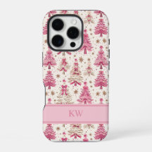 Julgran Telefonfodral i rosa monogram