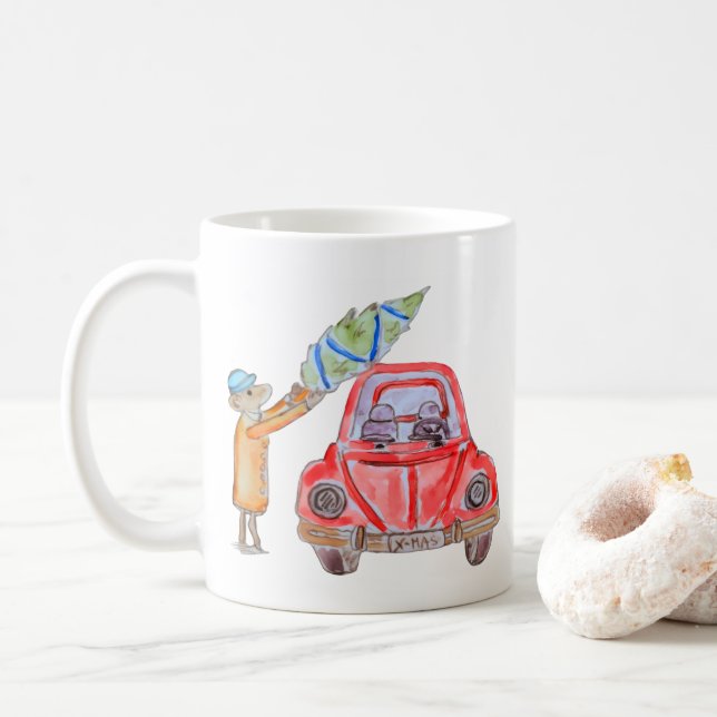 Julgran tid! kaffemugg (Med munk)