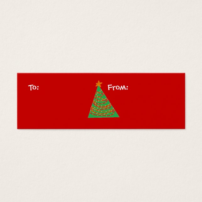 Julgran, till:, från: litet visitkort (Framsidan)