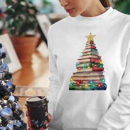 Julgran tillverkad av Bokar Lärare Bok Älskare T Shirt