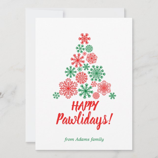 Julgran tillverkad av packutskrift snöflingor (Framsida)