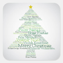 Julgran tillverkat av "God jul ord