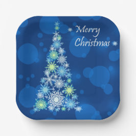 Julgran tillverkat av snöflingor.