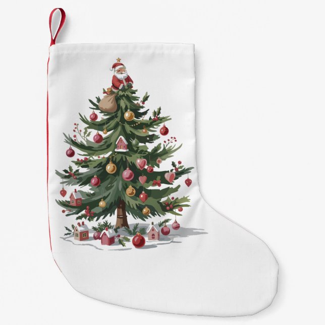 Julgran Tomte God Jul Liten Julstrumpa (Framsidan)