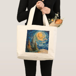 Julgran Tote Bag inspirerad av van gogh Jumbo Tygkasse
