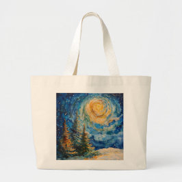 Julgran Tote Bag inspirerad av van gogh Jumbo Tygkasse
