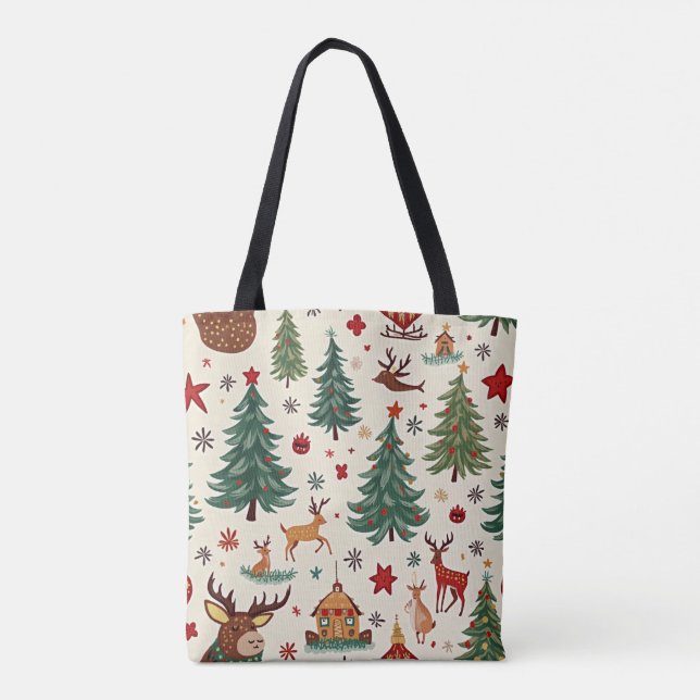 Julgran Totebag Tygkasse (Baksida)