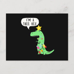 Julgran TRex nyår Dino Jultomten Gift Vykort