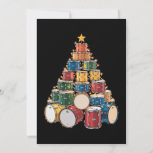 Julgran Trumslagare Musik Högtidlig Trumgrupp Julkort