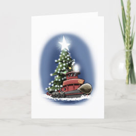 Julgran Tugbåtskort Helgkort