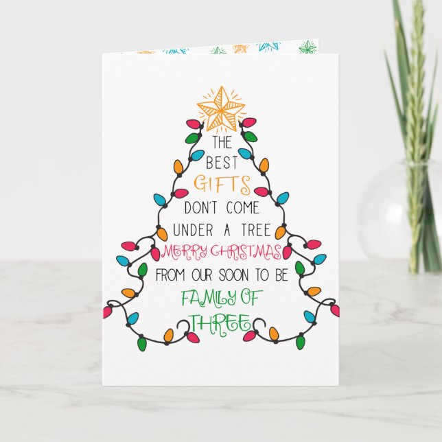 Julgran Typografi snart till 3-familjens familj Helgkort (Framsida)