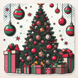 Julgran Underlägg Papper Kvadrat