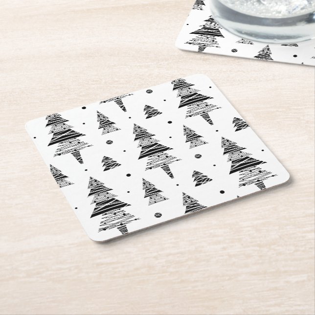 Julgran Underlägg Papper Kvadrat (Vinklad)