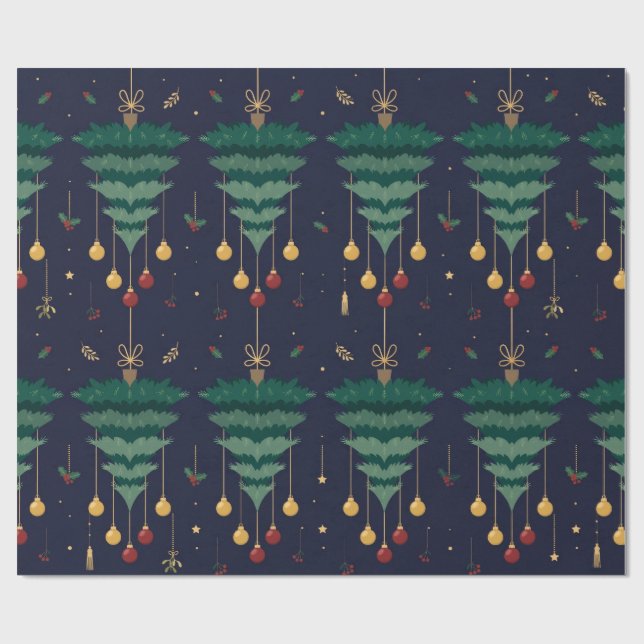 Julgran Upp och Ner Presentpapper (Platt)