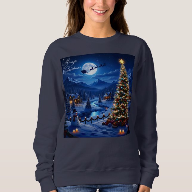Julgran Utomhus Scen Tema T Shirt (Framsida)