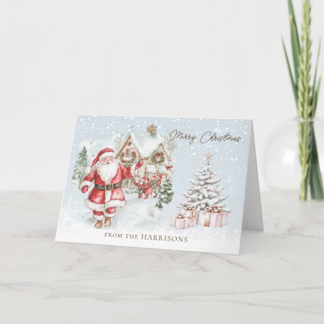 Julgran Välkomstkort Santa Kort (Framsida)