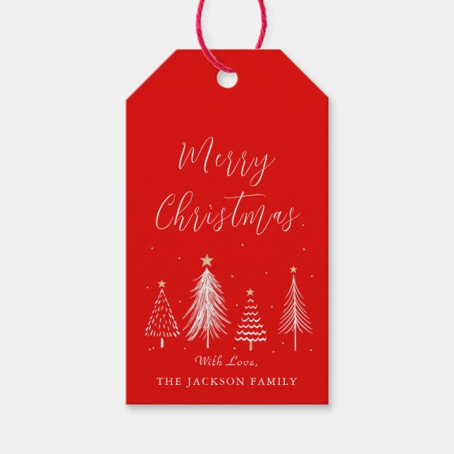 Julgran Vector God jul Presentetikett (Framsidan)