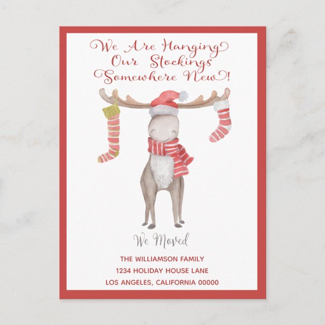 Julgran Vi Har Bytt Plats Högtidsflyttning Meddelande Vykort (Framsida)