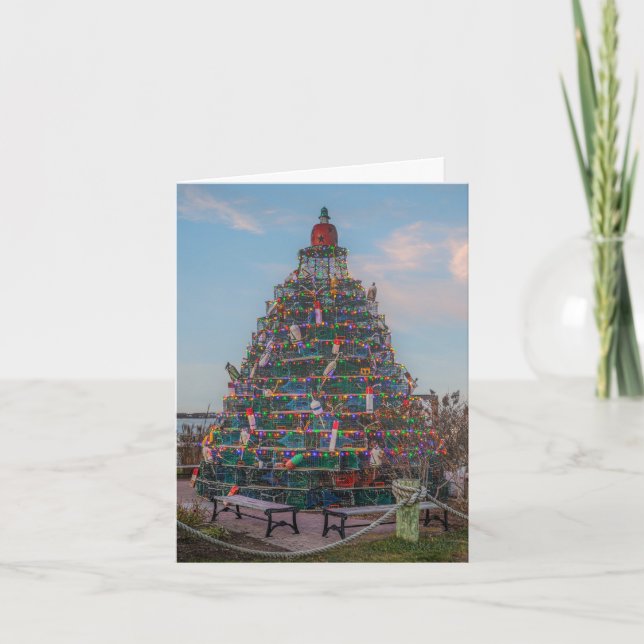 Julgran vid Block Island Harbour, RI Meddelande (Framsida)