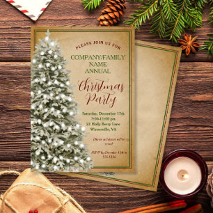Julgran vid Parchment Vintage Party Inbjudningar