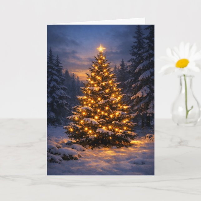 Julgran Vikad Lyckokort Kort (Liten växt)