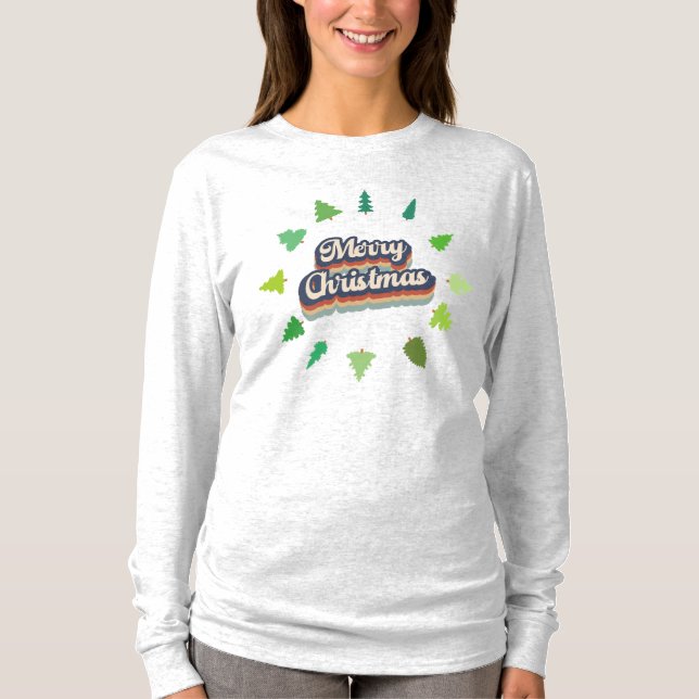 Julgran Vintage #4 T Shirt (Framsida)