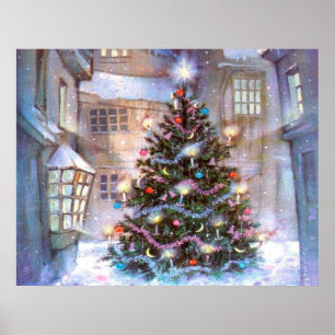 Julgran Vintage Poster