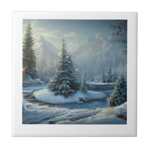 Julgran vinter kakelplatta