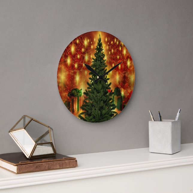Julgran Wall Stor Klocka (Kontor)