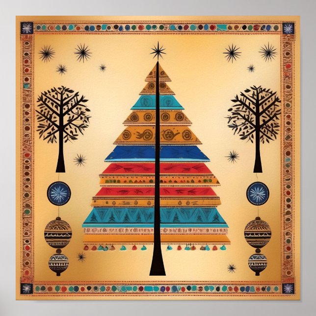 Julgran Warli Art Poster (Framsidan)