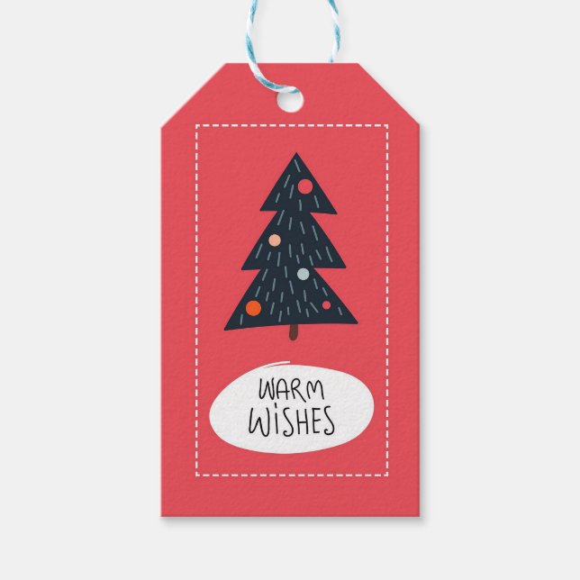 Julgran Warm Önskemål Presentetikett (Framsidan)