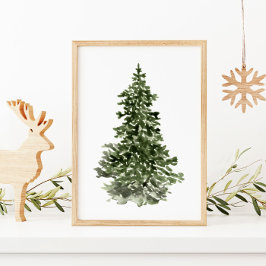 Julgran Watercolor Poster