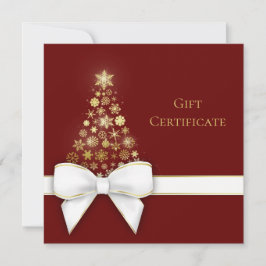 Julgran White Bow Guld Snöflingor-presentkort