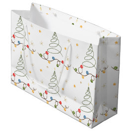 Julgran White Large Gift Bag