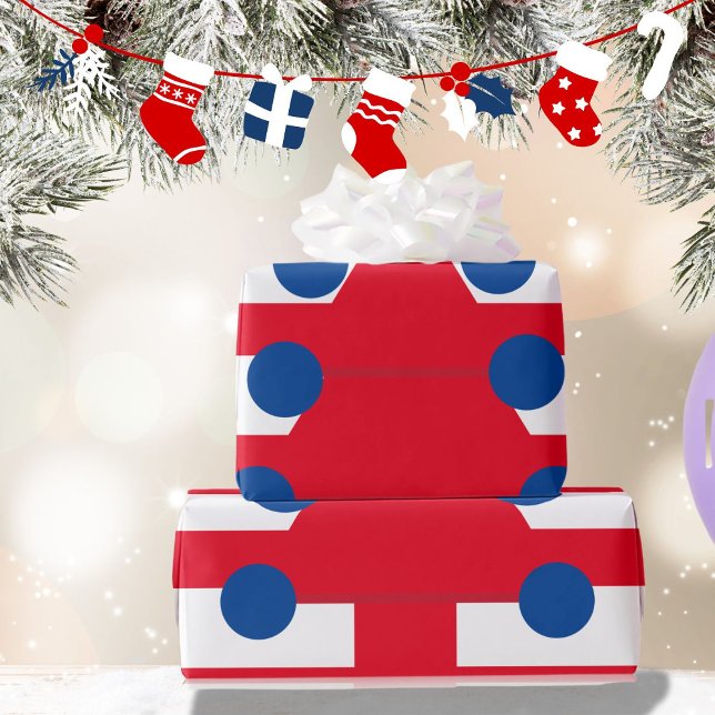 Julgran White Red Blue Presentpapper (Skapare uppladdad)