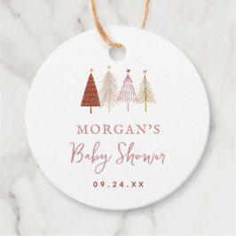 Julgran Winter Girl Baby Shower Gåvor Etiketter