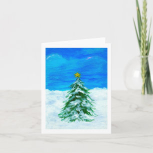 Julgran Winter Ligcape Art Snö Helgkort