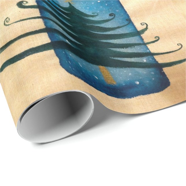 Julgran X-mas Wrapping Papper, 30 tum x 6 ft Presentpapper (Rullad Hörn)