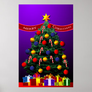 Julgranaffisch för din vägg poster