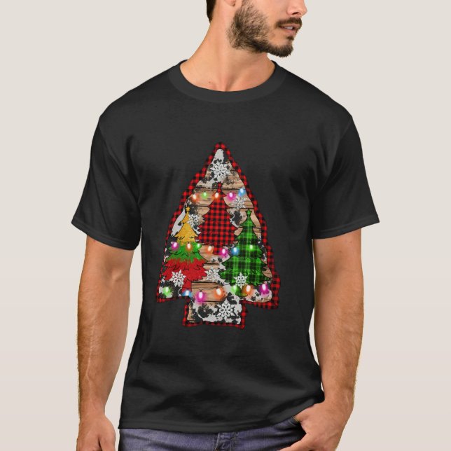 Julgranar Arrowhad Julafton Ljus Cowhide Buff T Shirt (Framsida)
