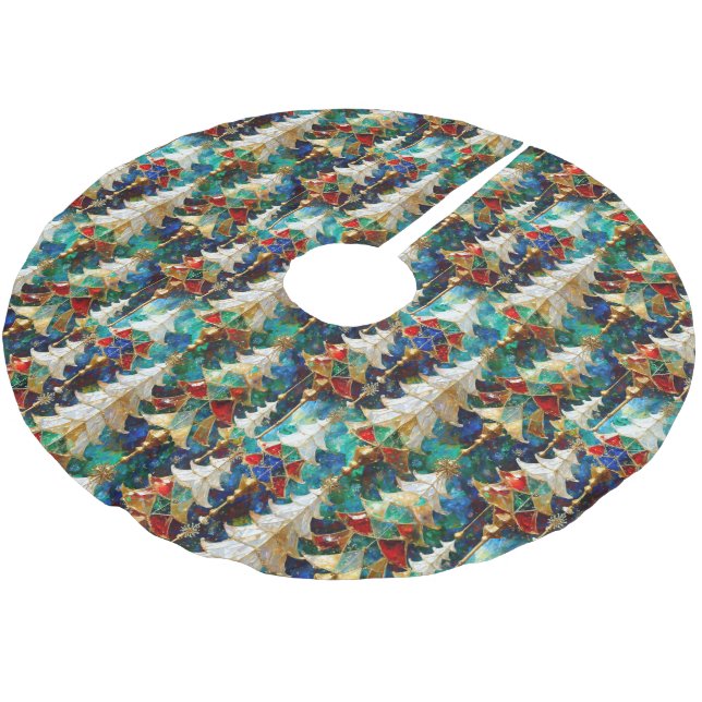 Julgranar av färgat glasaktigt julgransmatta borstad polyester (Vinklad)