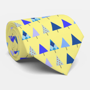 Julgranar Blue på Gult X-Mas Party Slips