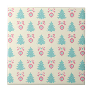 Julgranar, Bows & Baubles Retro Mönster Kakelplatta