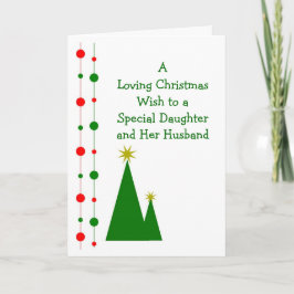 Julgranar Dotter och svärson jul Helgkort