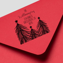 Julgranar Family Returadress Stämpel