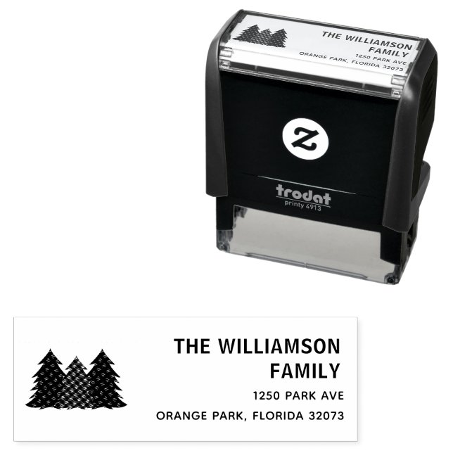 Julgranar Festive Helgdagar Returadress Självfärgande Stämpel (In Situ)